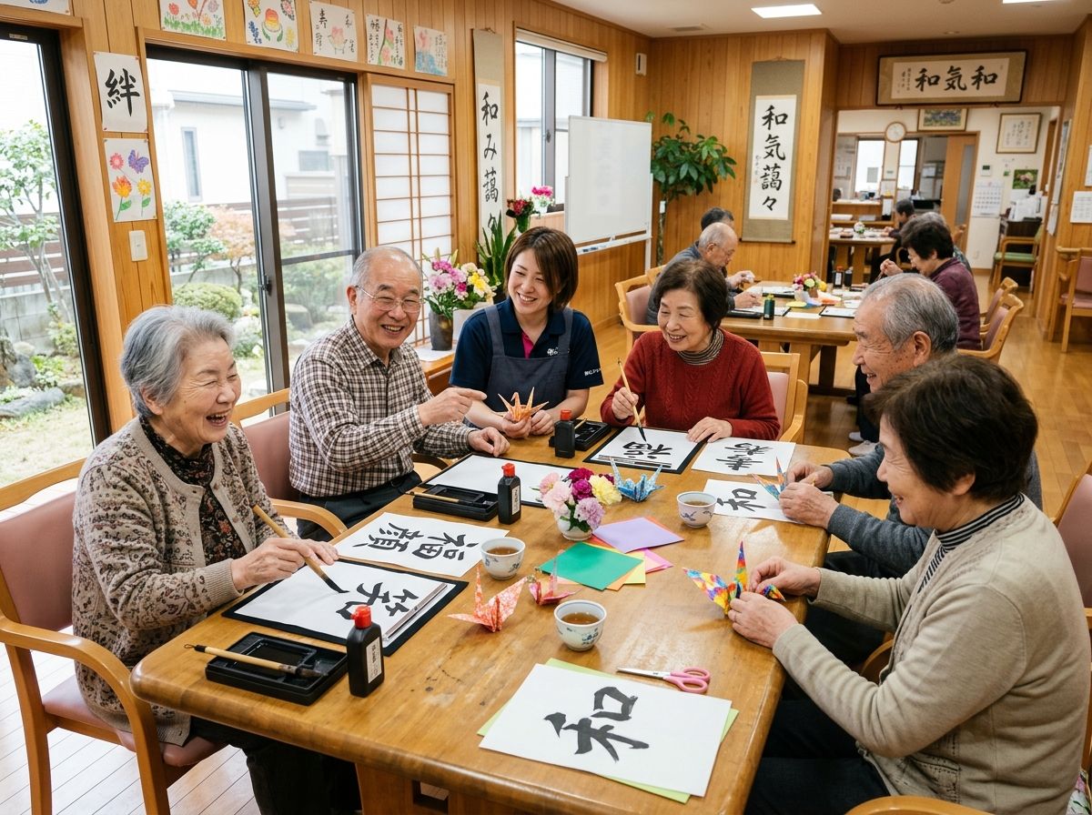 デイルームでレクリエーションを楽しむ様子（AI生成画像）